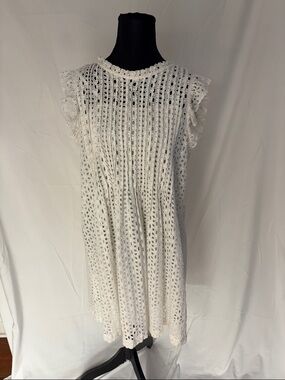 Madewell White Eyelet Lace Mini Dress